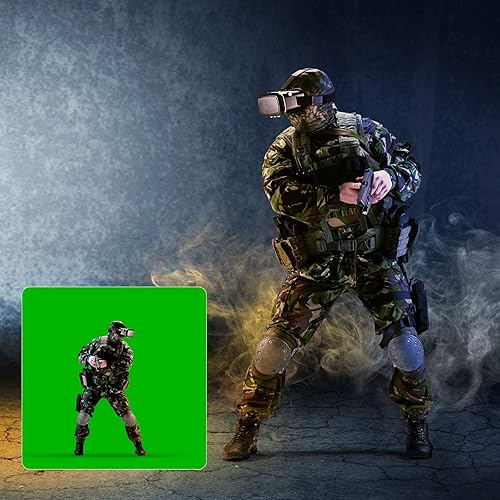 Miniatura 8 de Telón de fondo de pantalla verde desplegable, panel de teclas Chroma de bloqueo automático de 79 x 75 pulgadas con tela verde resistente a las