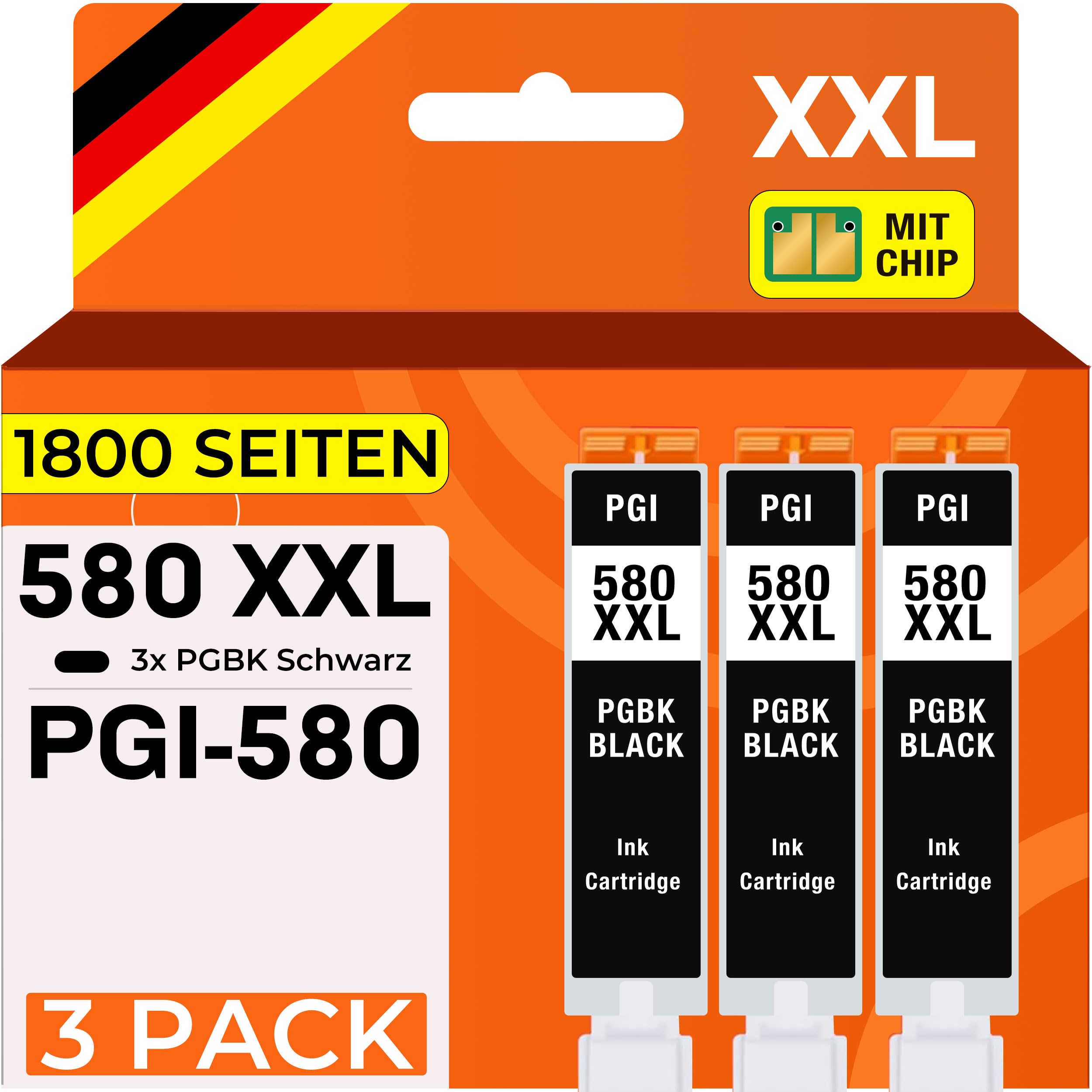 Supply Guy 580XXL PGBK Druckerpatronen kompatibel mit Canon PGI 580 XXL Schwarz für Pixma TS705 TS705a TS6350 TS6350a TS8350 TS8150 TS6351a TS6300 TR8550 TS9550 TS6150 TS6250 TR8500 (3 Patronen)