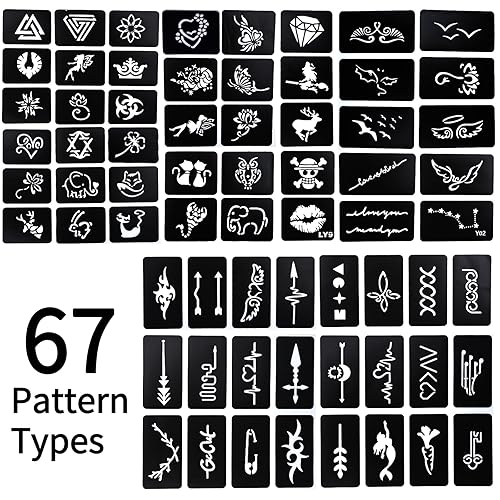 Ponhey Temporary Tattoo Markers for Skin, 36 Body Markers+67 Large Tattoo Stencils,Dual-End Tattoo Pens,Fine Lines with Cosmetic-Grade,Flexible, Skin-Safe Face Paint Kit for Kids Teenage Adults(Muticolor 12 Body Markers)