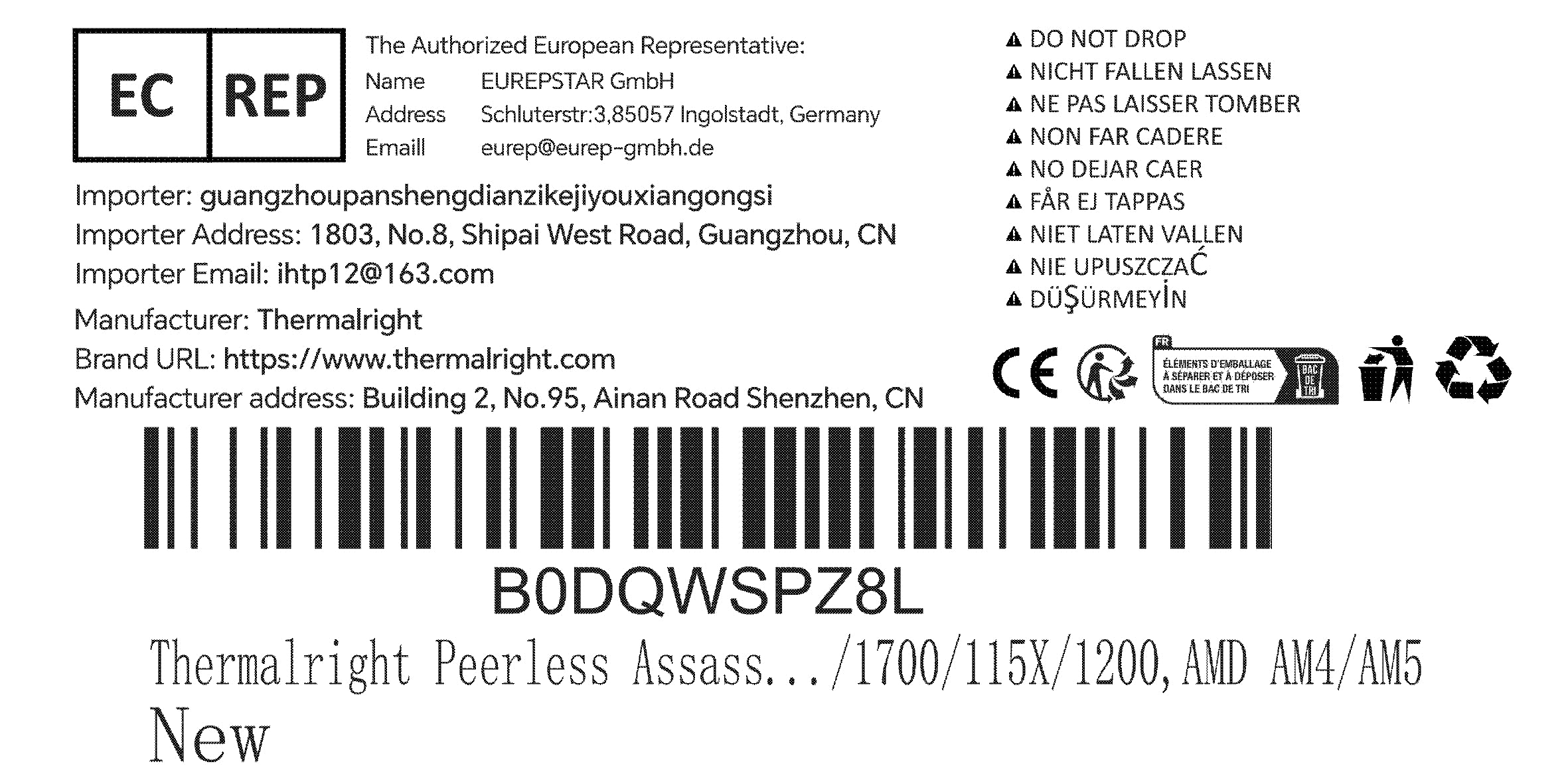 THERMALRIGHT Peerless Assassin 120 SE ARGB V2 CPU-Luftkühler, 6 Heatpipes, AGHP Gen 5.0-Technology, 1850 U/min, PWM 120 mm Lüfter, für Intel 1851/1700, AMD AM4/AM5