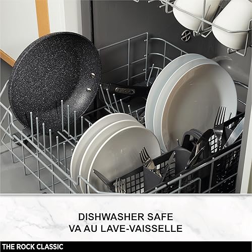 Miniatura 8 de Starfrit The Rock - Sartén antiadherente de 9.8 in (10 pulgadas), aluminio forjado duradero, apto para horno, sin PFOA, fácil de limpiar, color negro