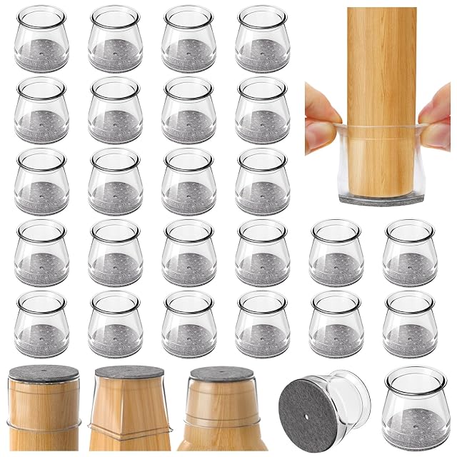 Chair Leg Floor Protectors 24PCS Furniture Sliders for Hardwood Floors Silicone Chair Leg Protectors for Protecting Floors from