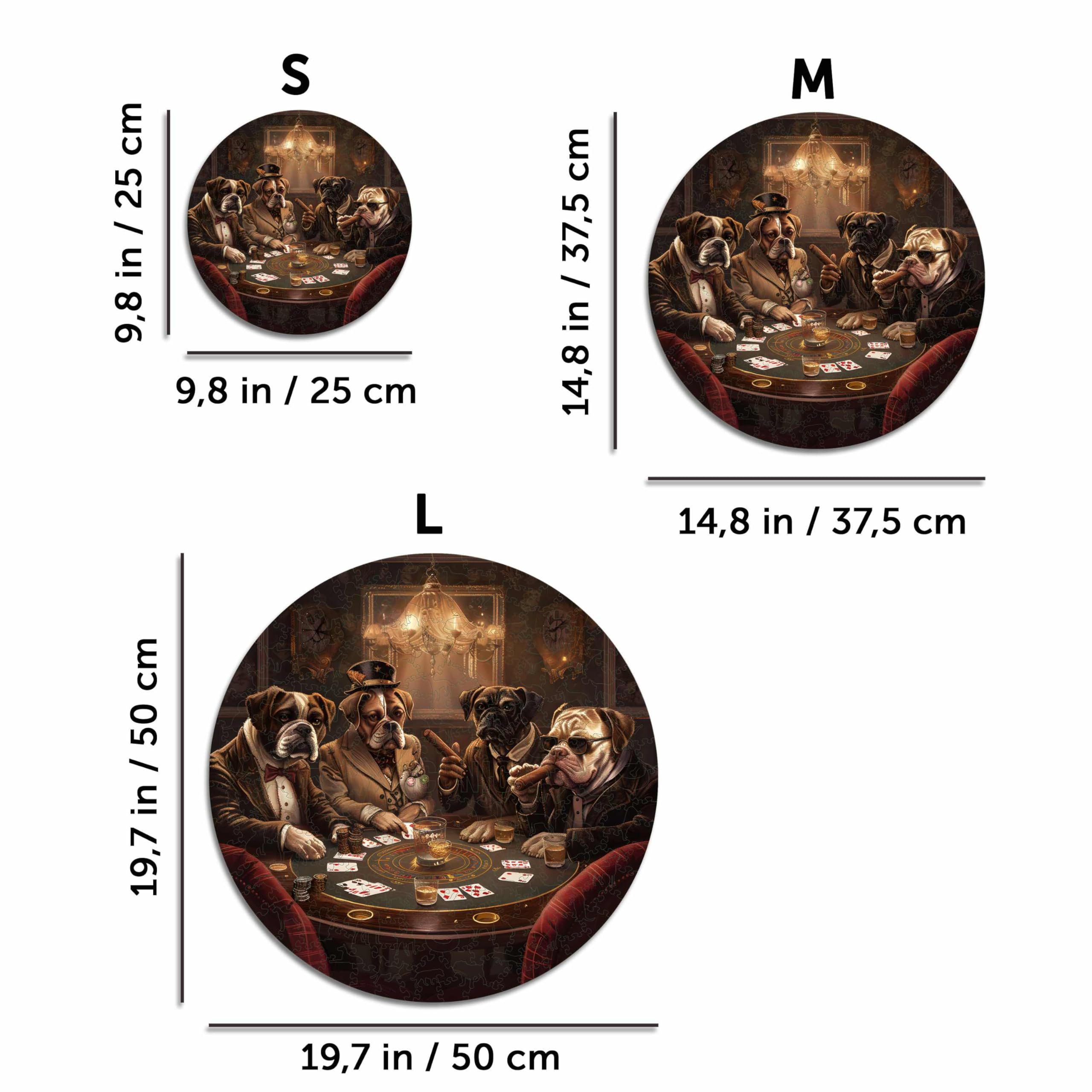 Iconic Puzzles - Cani che Giocano a Poker, puzzle in legno 100% sostenibile, Regali per Bambini e Adulti, taglia M, 350 Pezzi