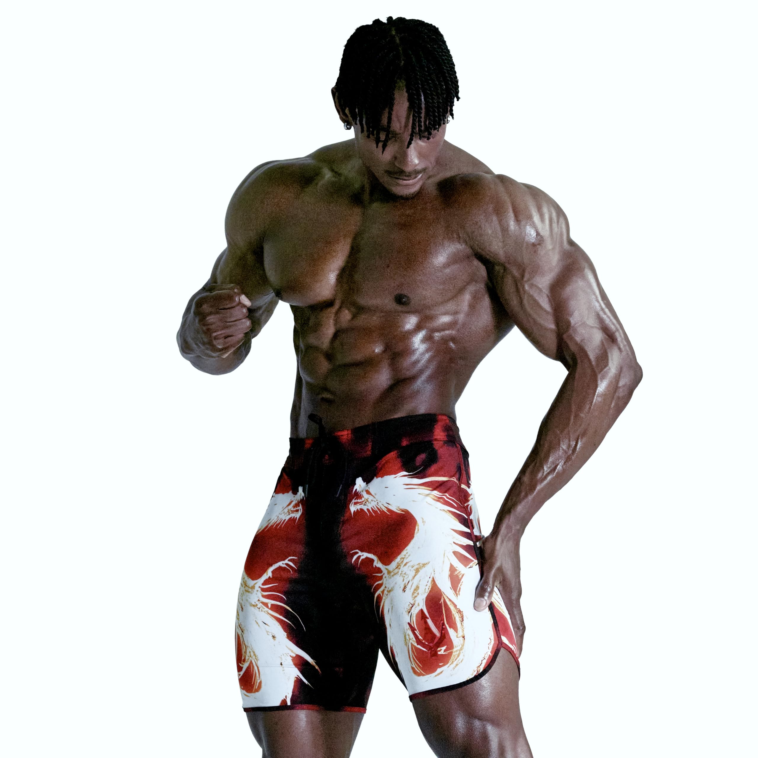 Amazon.co.jp: メンズフィジーク ボードショーツ 15インチ 大会用 IFBB