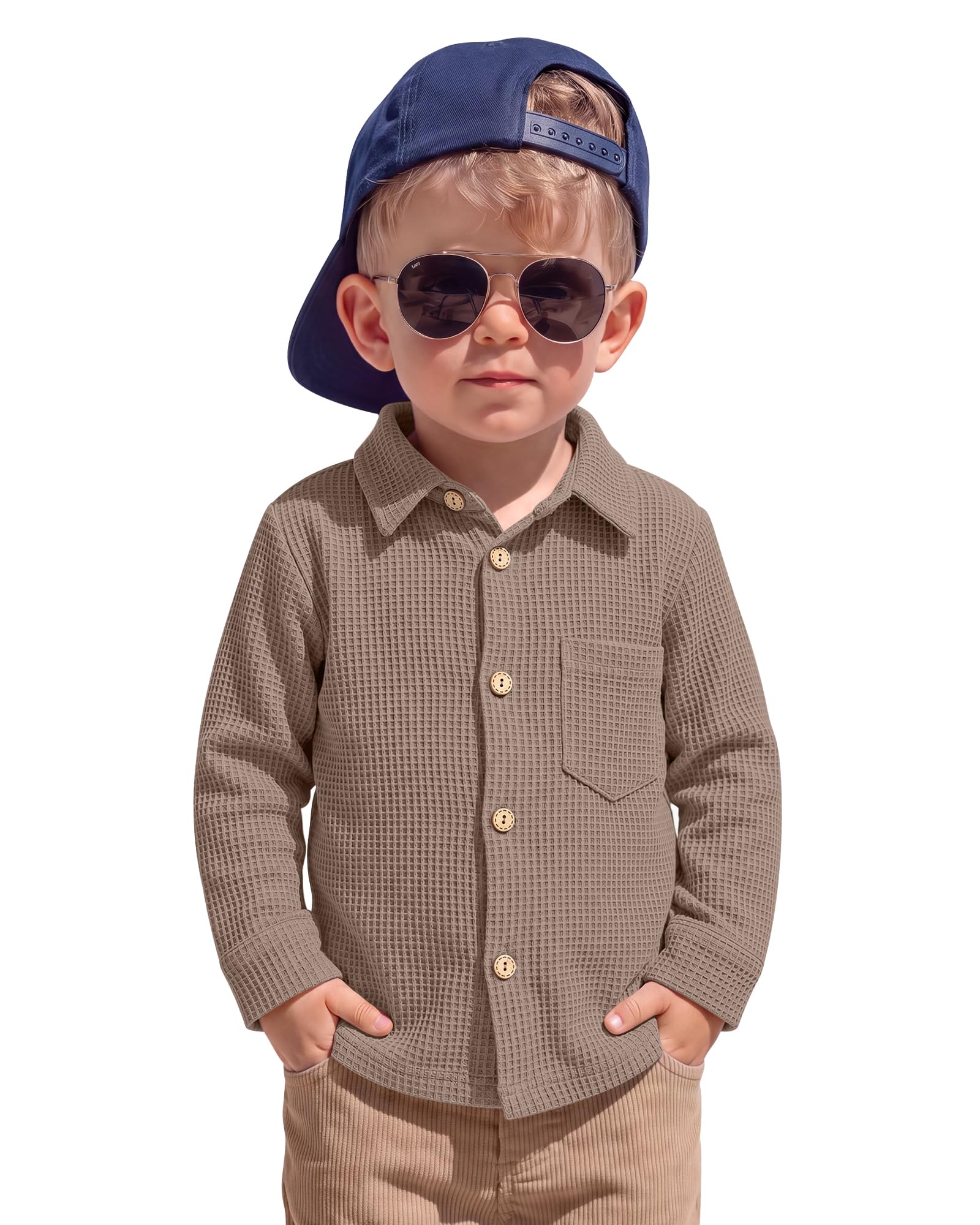 Toddler Boy's Long Sleeve Button Down Shirts