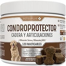 PETSUPLUS Chondroprotector Dogs - Glucosamine, MSM, Chondroitin, Collagen, Hyaluronic Acid - Strengthens Cartilages and Protects Joints - Natural Anti-Inflammatory - 120 Chews