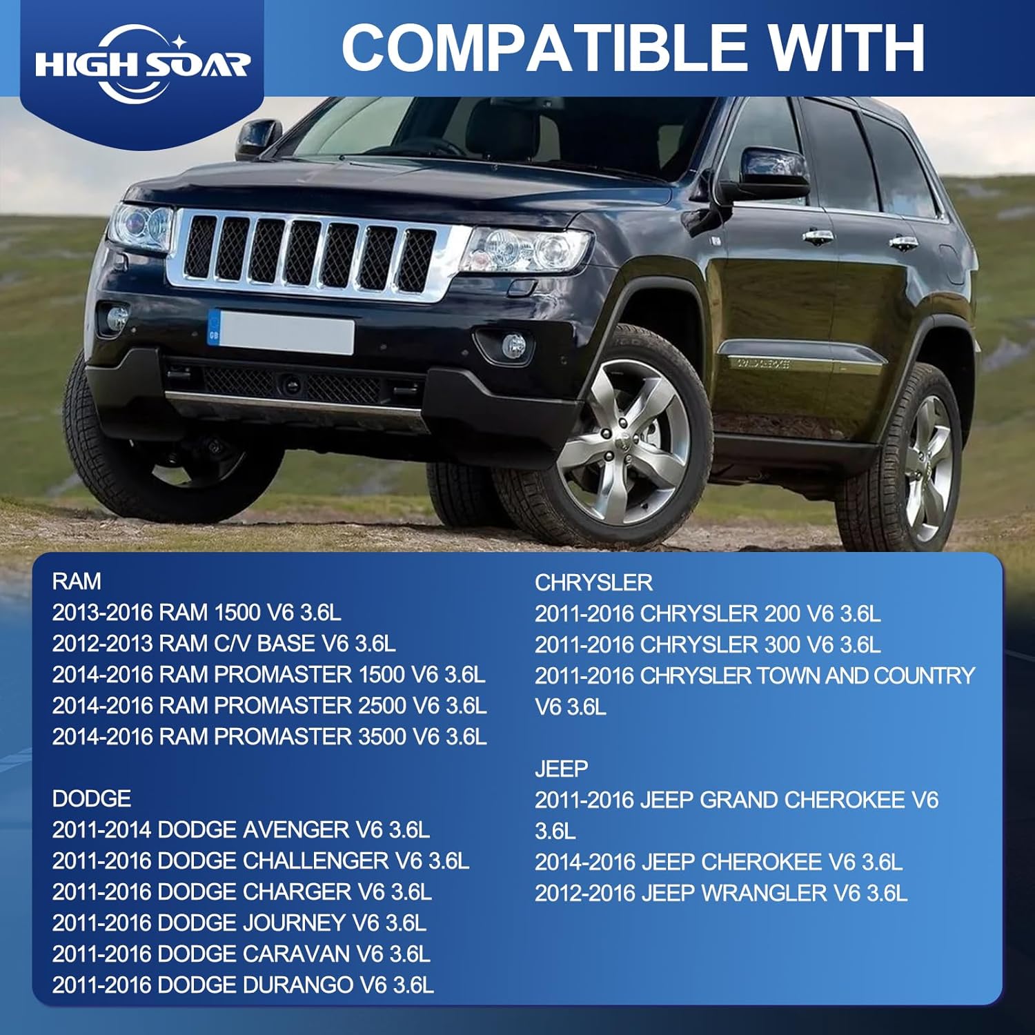 High Soar 926-959 Aluminum Oil Filter Housing with Oil Cooler for 2011-2016 Jeep Grand Cherokee Wrangler Dodge Avenger Challenger Charger Journey Caravan Durango Chrysler 300 200 Town Country Ram 3.6L