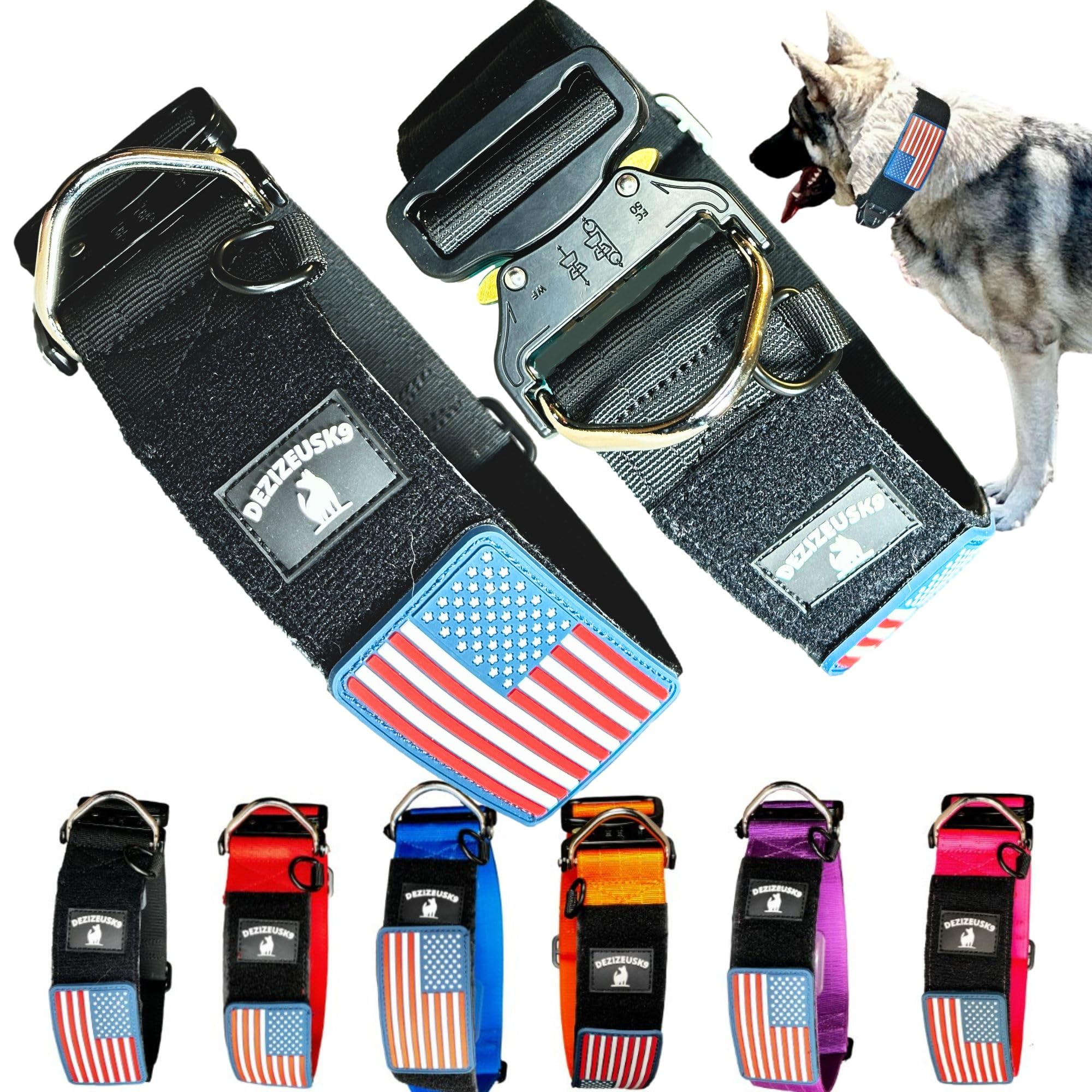 DEZIZEUSK9 2 Inch Wide Tactical Dog Collar