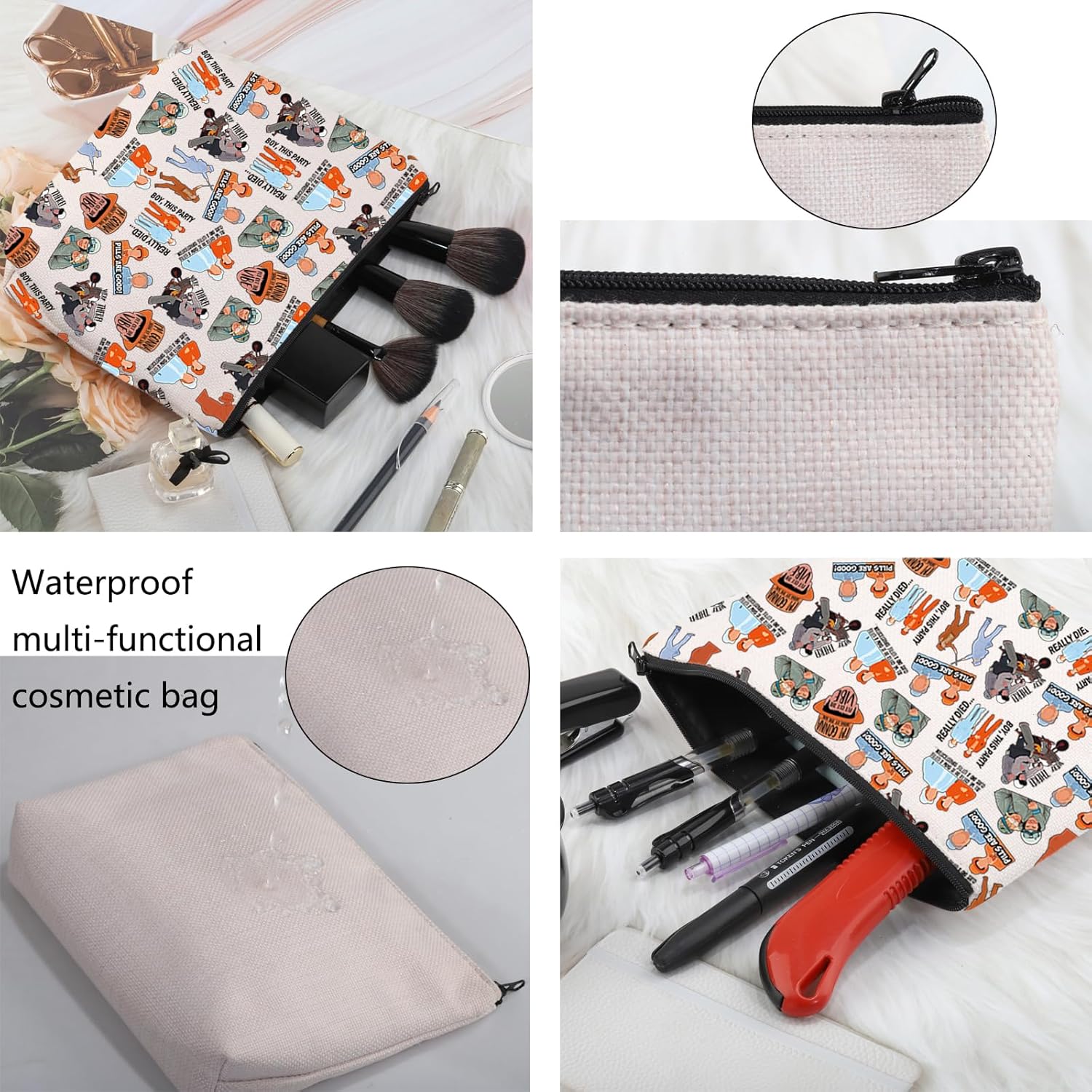 VAMSII Dumb Movie Cosmetic Bag Put Out The Vibe Road Trip Gift Dumb Bird Gift Dumber Themed Buddy Comedy Film (PILLS ARE GOOD) - Image 3