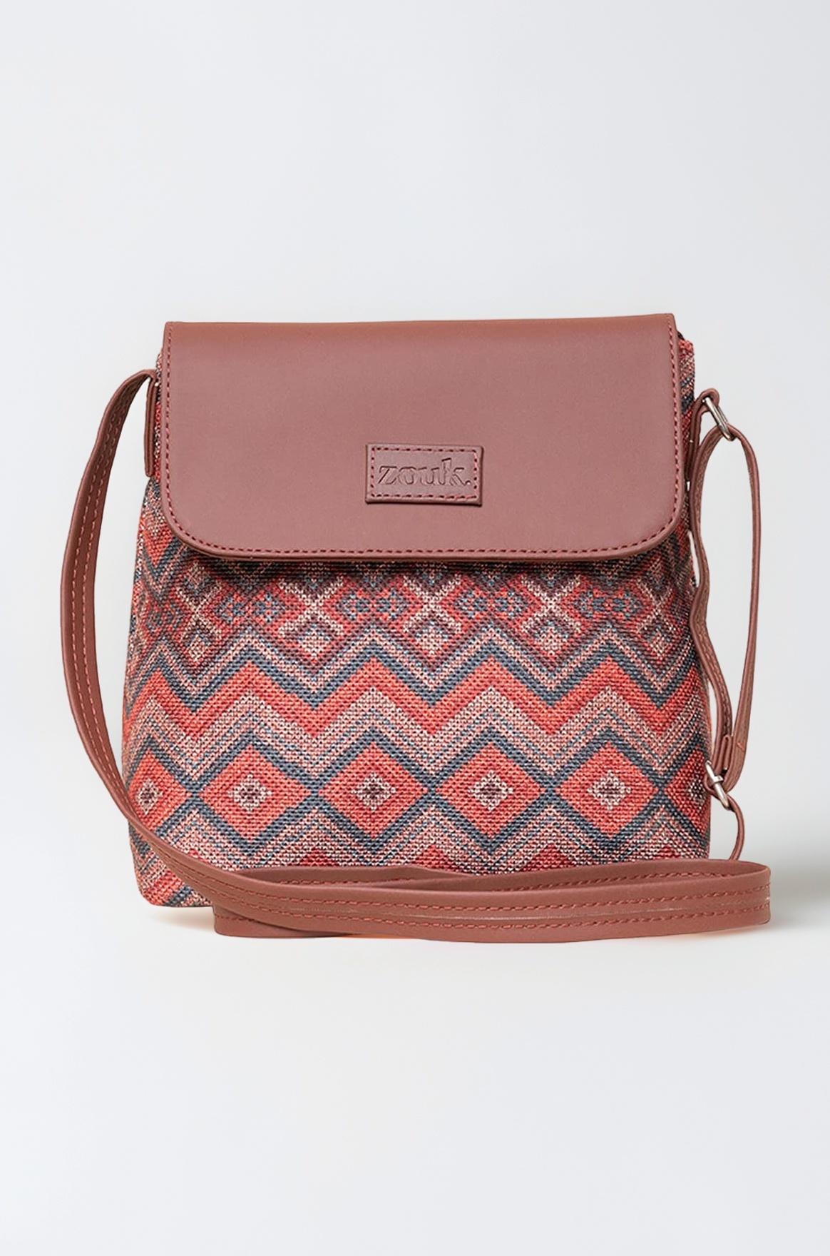 Flap Sling Bag | Crossbody Bags for Women | Women's Handbags | Stylish | Vegan Leather Evening Bag | Travel & Office Use | Purse and Wallet | Gwalior Weaves Print