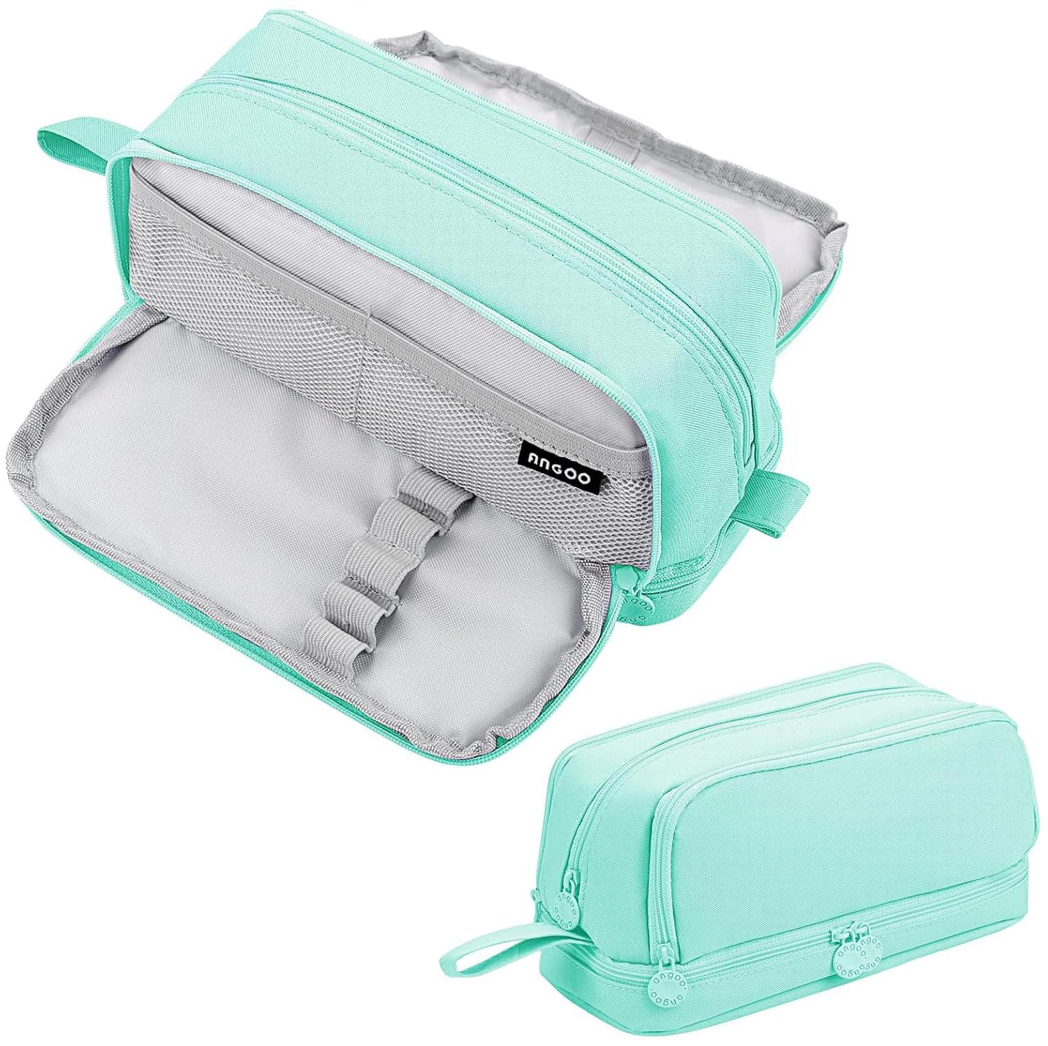 Eucomir Large Capacity Pencil Case with 4 Compartments for Girls Boys, Large Pencil Case Stationery Organizer Aesthetic for Kids Women Men Teenagers Students,Soft Green