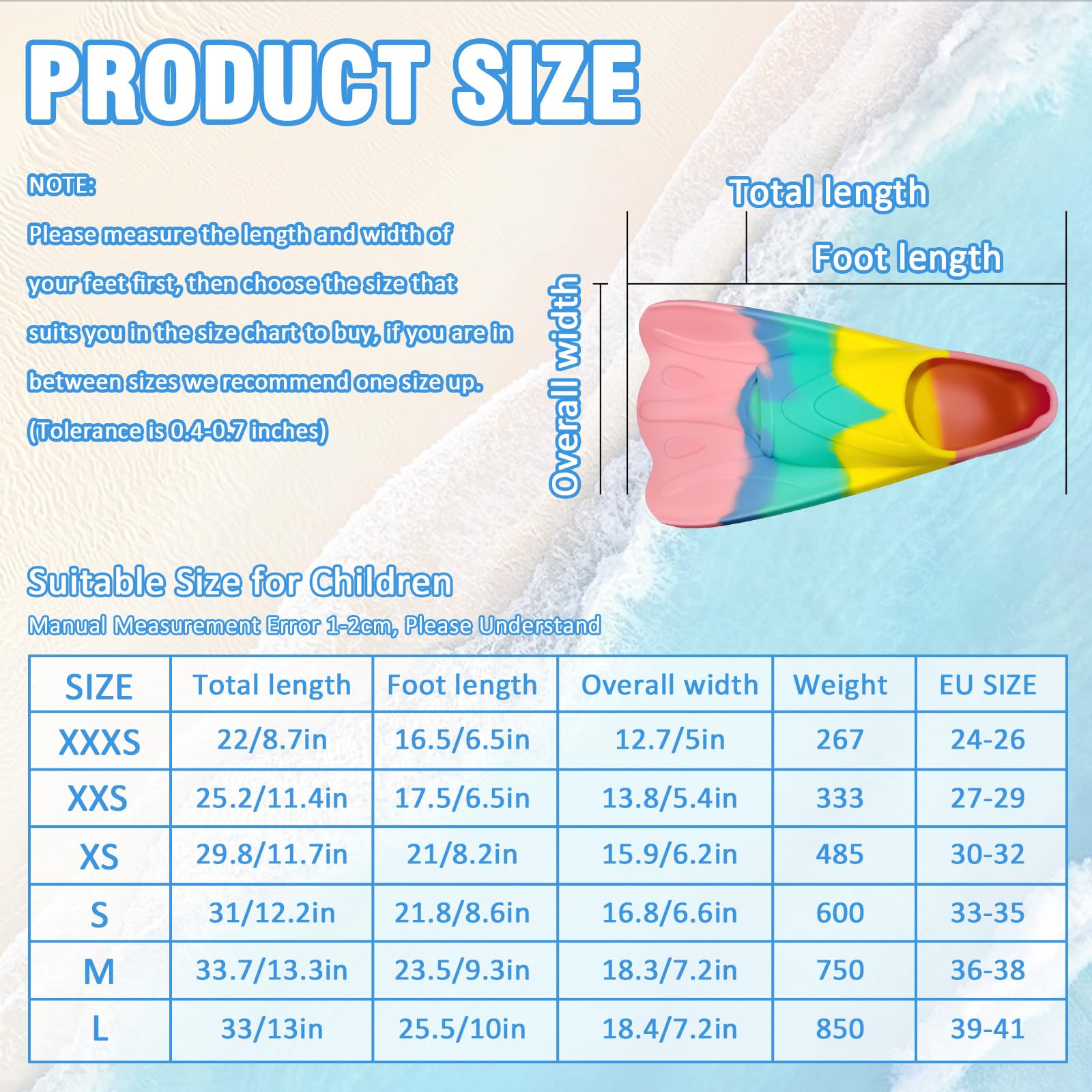 Schwimmflossen Kinder - Flossen Kinder Silikon - Kurzflossen für Kinders Erwachsene - Taucherflossen für Schwimmtraining, Freiwassertraining, Schnorcheln, Anfänger
