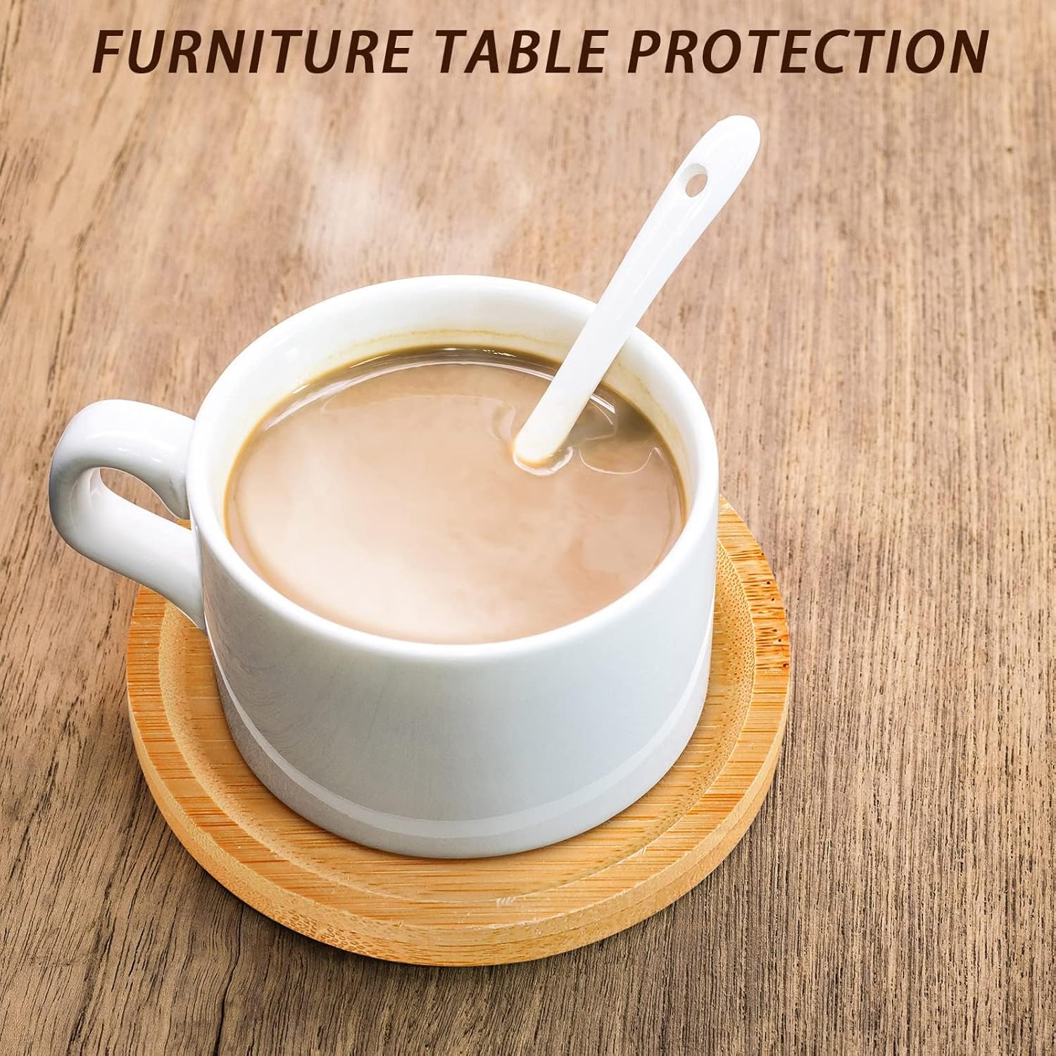 Patelai 20 Pcs Round Bamboo Coasters for Planters Small Plant Saucer 3.74 Inch Bamboo Planter Drink Saucer Trays DIY Resin Coasters Gifts Tabletop Planters Protection Decoration - Image 6