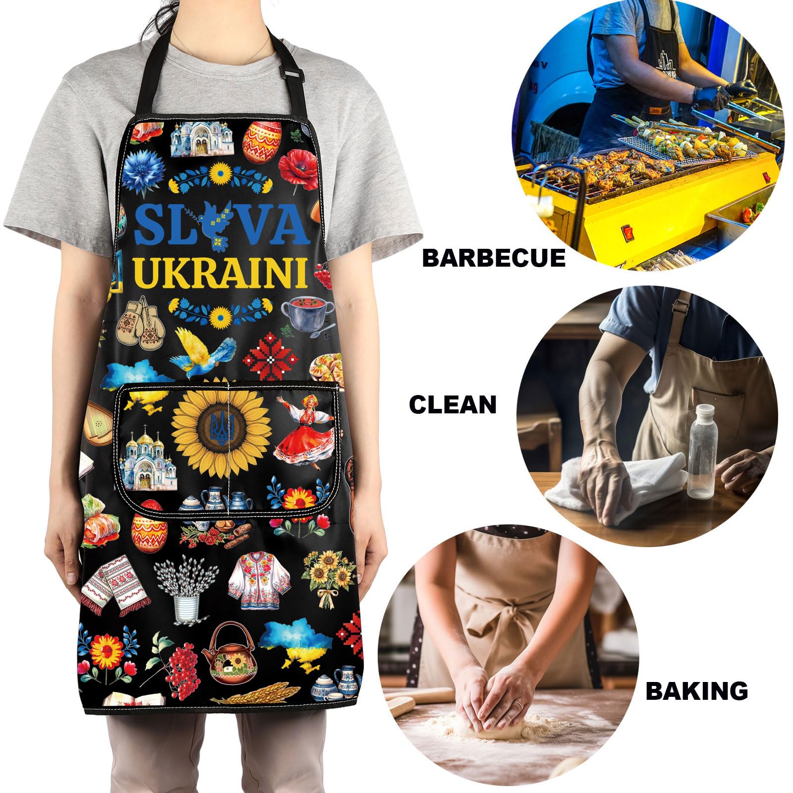 JNIAP Ukraine Kitchen Apron Ukrainian Gifts Ukrainian Cooking Aprons Ukraine Symbol Apron