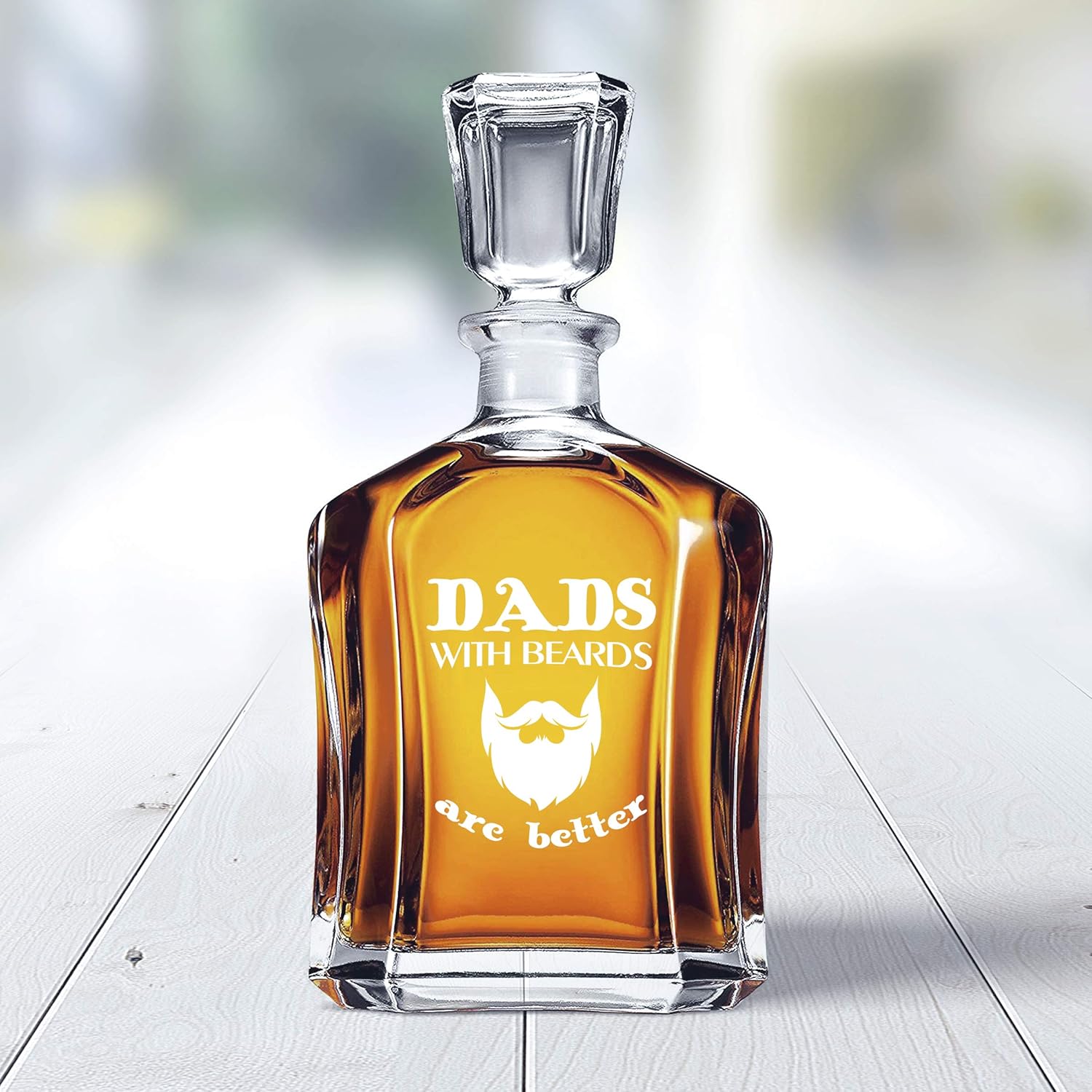 Dads With Beards Whiskey Decanter, Decanter For Dad, Weddings, Father’s Day, Christmas,Anniversaries, Christmas Decanter For Daddy