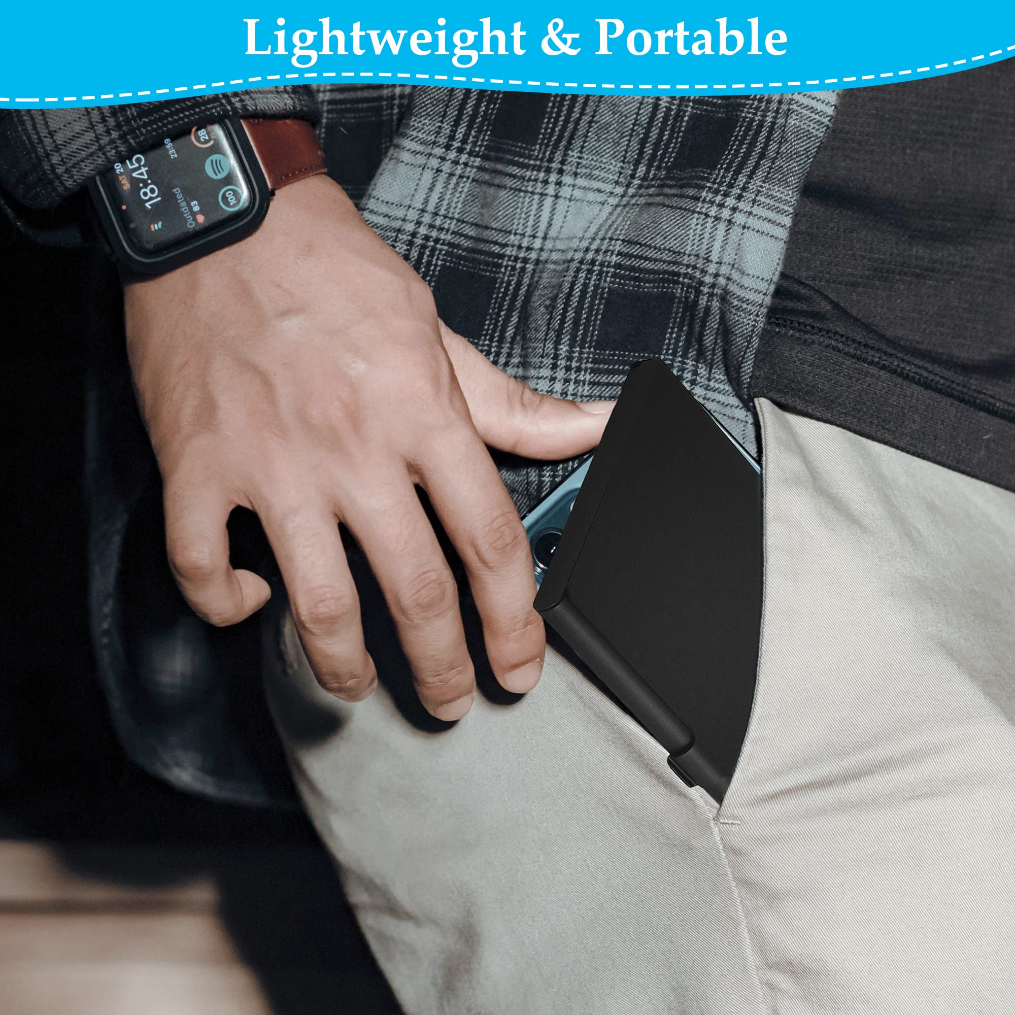 CiciIng Porta biglietti da visita in alluminio, custodia professionale leggera tascabile nero