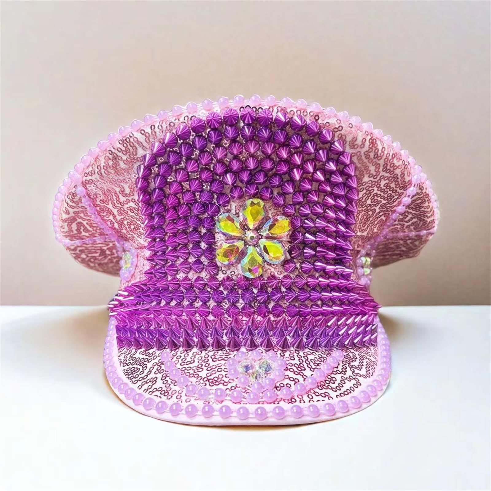 Chapeau de marin avec strass - Accessoire de mode pour enterrement de vie de jeune fille et festivals