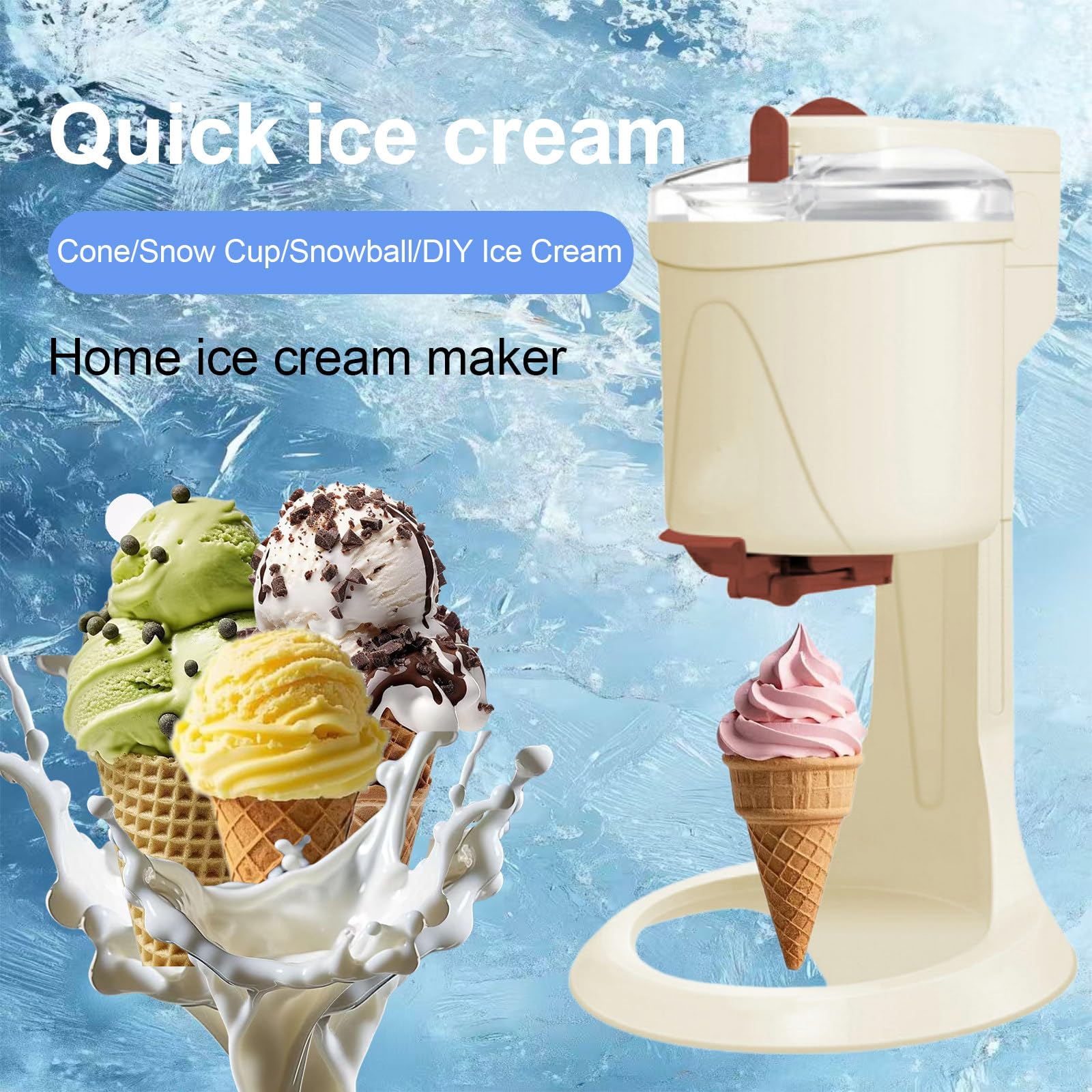 Macchina per Coni Gelato Elettrica Commerciale, Facile da Usare E Pulire, Facile da Usare con Un Solo Tocco per Delizie Sane Fatte in Casa