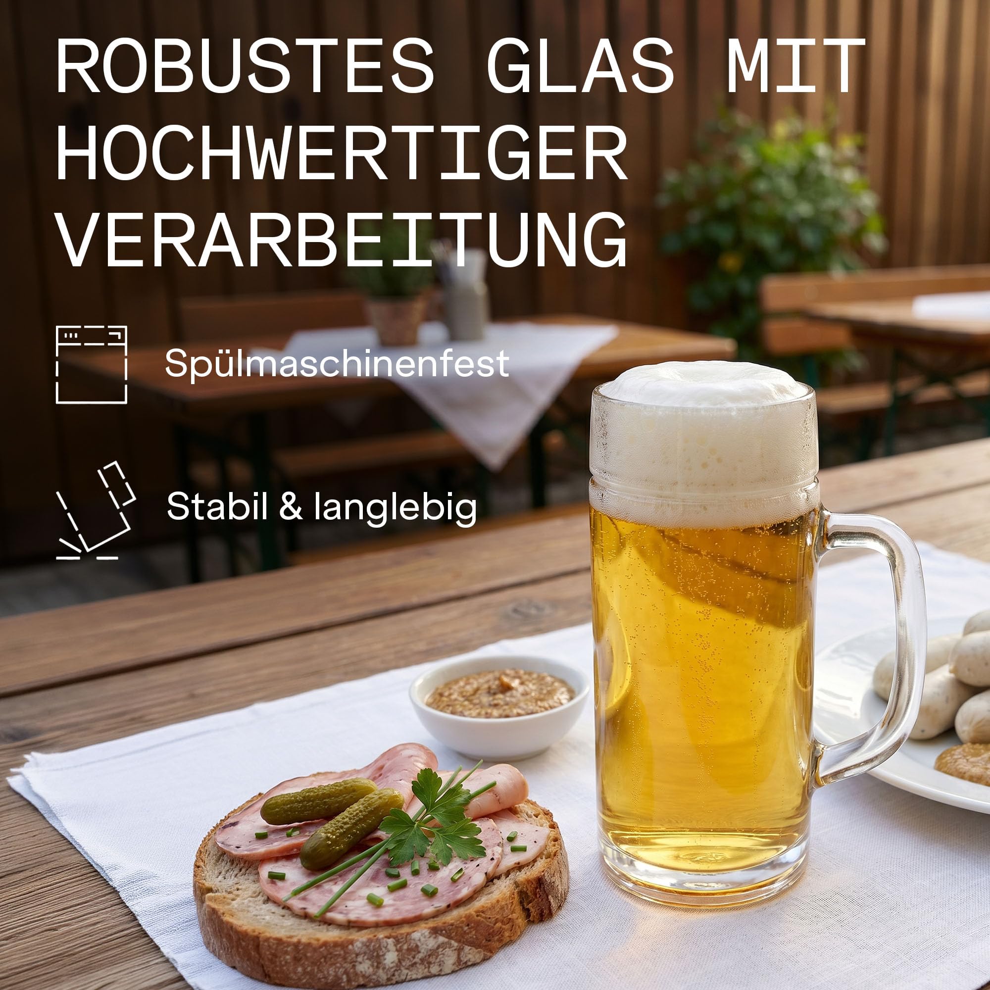 Stölzle Oberglas Light Mug Bierkrug leicht 500 ml, Bierkrüge 6er-Set | Moderne Bierkrüge im minimalistischen Design, 25 % leichter und mit glatter Oberfläche, stoßfest & spülmaschinengeeignet