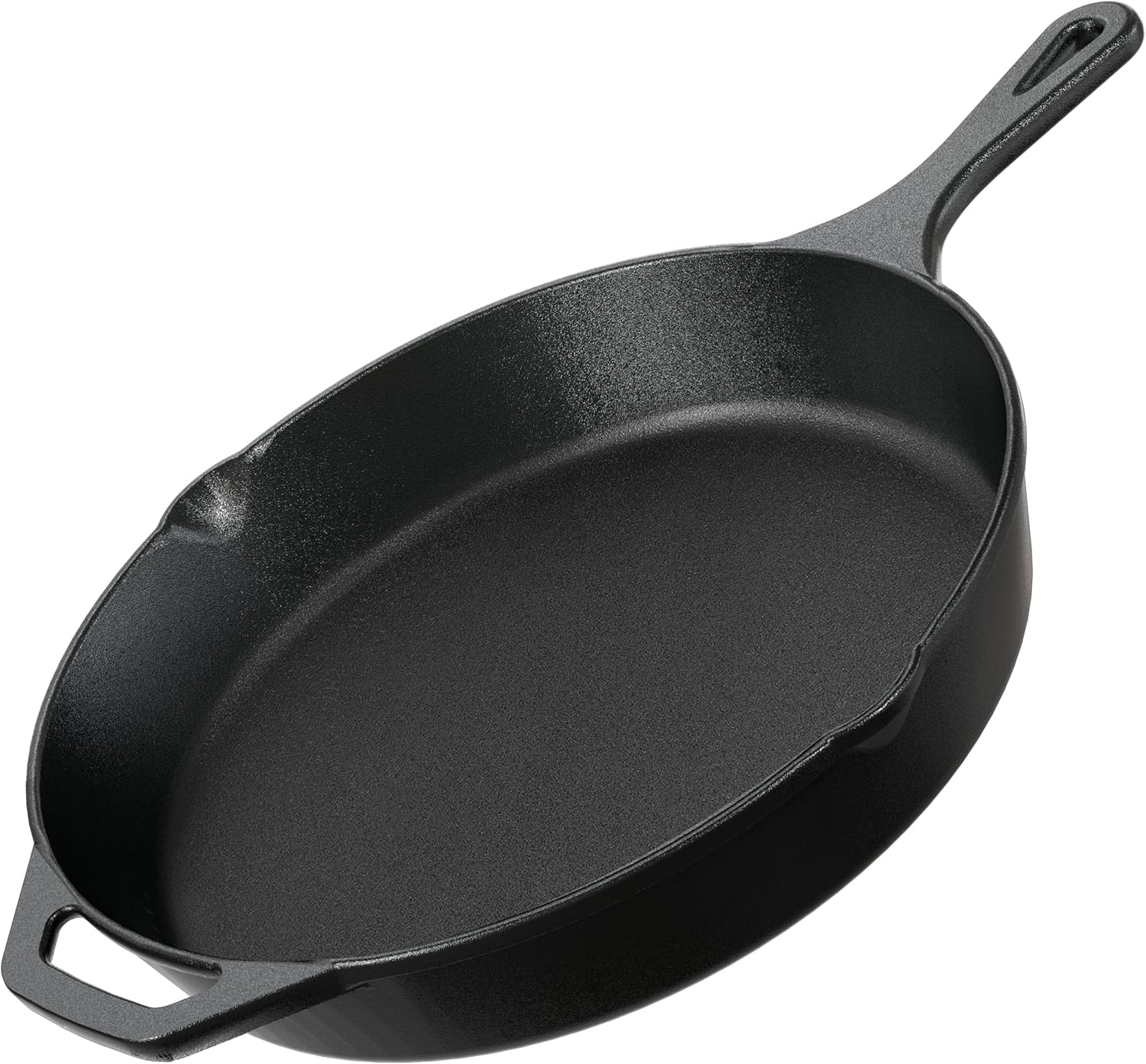 Utopia Kitchen Cast Iron Skillets 12 Inch, Chef's Pan, Pre-Seasoned Frying Pan, Stovetop, Oven, Campfire and Grill Large Skillet, Even Heat Distribution Multipurpose Cast Iron Pan - Black