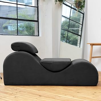 Avana Luvu Lounger - Chaise Lounge Chair for Yoga, Exercise, Massage - High Density Foam - Made in The USA - Black