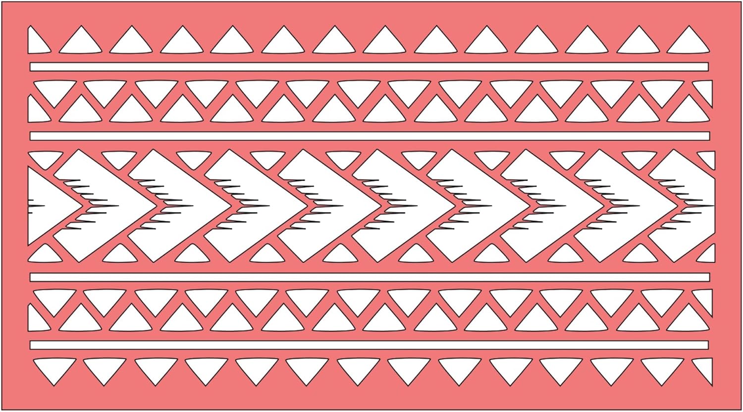 Samoan Arrow Border Stencil - Food Safe Template for Cake Decorating, Buttercream Icing, Cookies & Detail Crafts