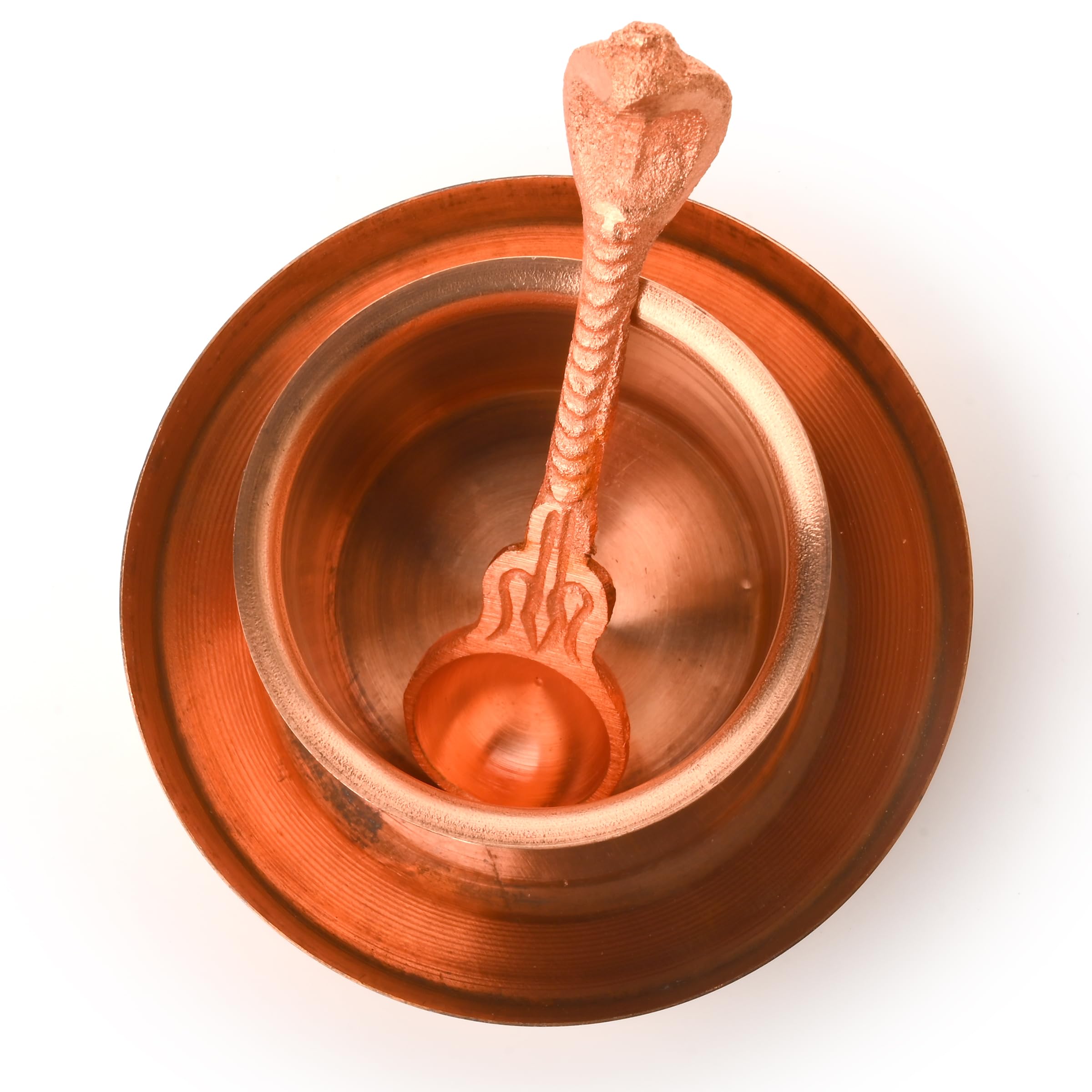Traditionelle indische Panch Patra Lota Prasad Teller mit Achmani Löffel Pooja Utensilien Zubehör Artikel für Mandir Tempel Festival Pooja Zweck religiöse Anlässe (Panchpatra Set - 3-teilig)