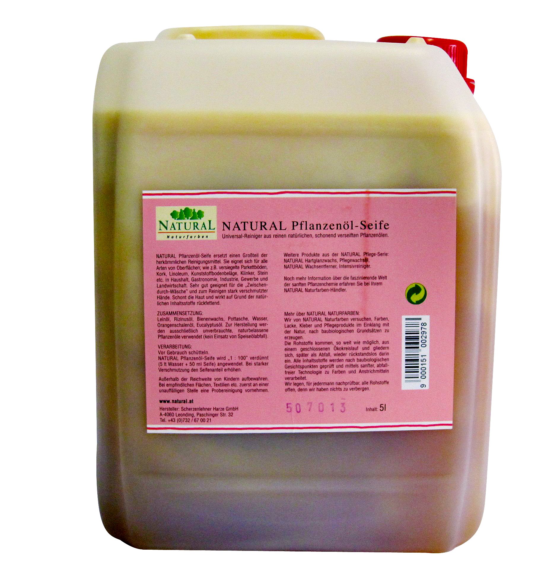 Natural 511 Holzbodenseife 5 Liter Pflanzenöl-Seife Parkettpflege