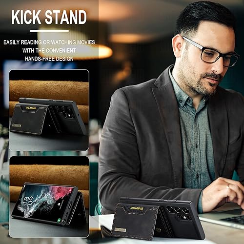 Miniatura 3 de ZCDAYE Funda para Samsung Galaxy S23 Ultra con soporte, 2-1 Funda de cuero desmontable con ranuras para tarjetero Kickstand Funda protectora para