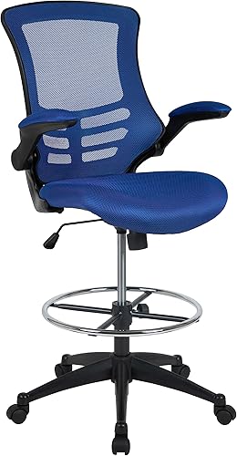 Miniatura 71 de Flash Furniture - Sillas de malla para oficina gris (Dark Gray Mesh),Piel negra suave/malla,Malla roja,Blanco malla,Malla Negra,Azul (Blue