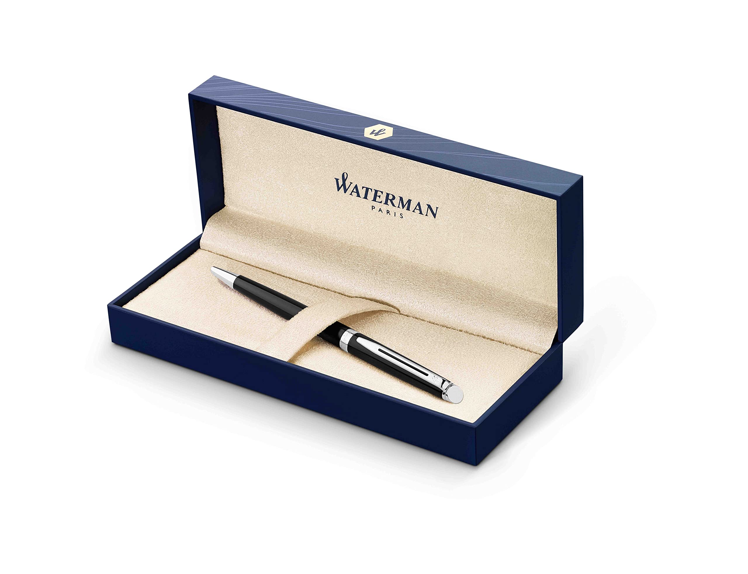 Waterman Emisfero Penna a Sfera Con Incisione Regalo per Mann E Frau Ispirato Di Parigi Moda Personalizzato Incisione Blu Inchiostro (Nera C.C)