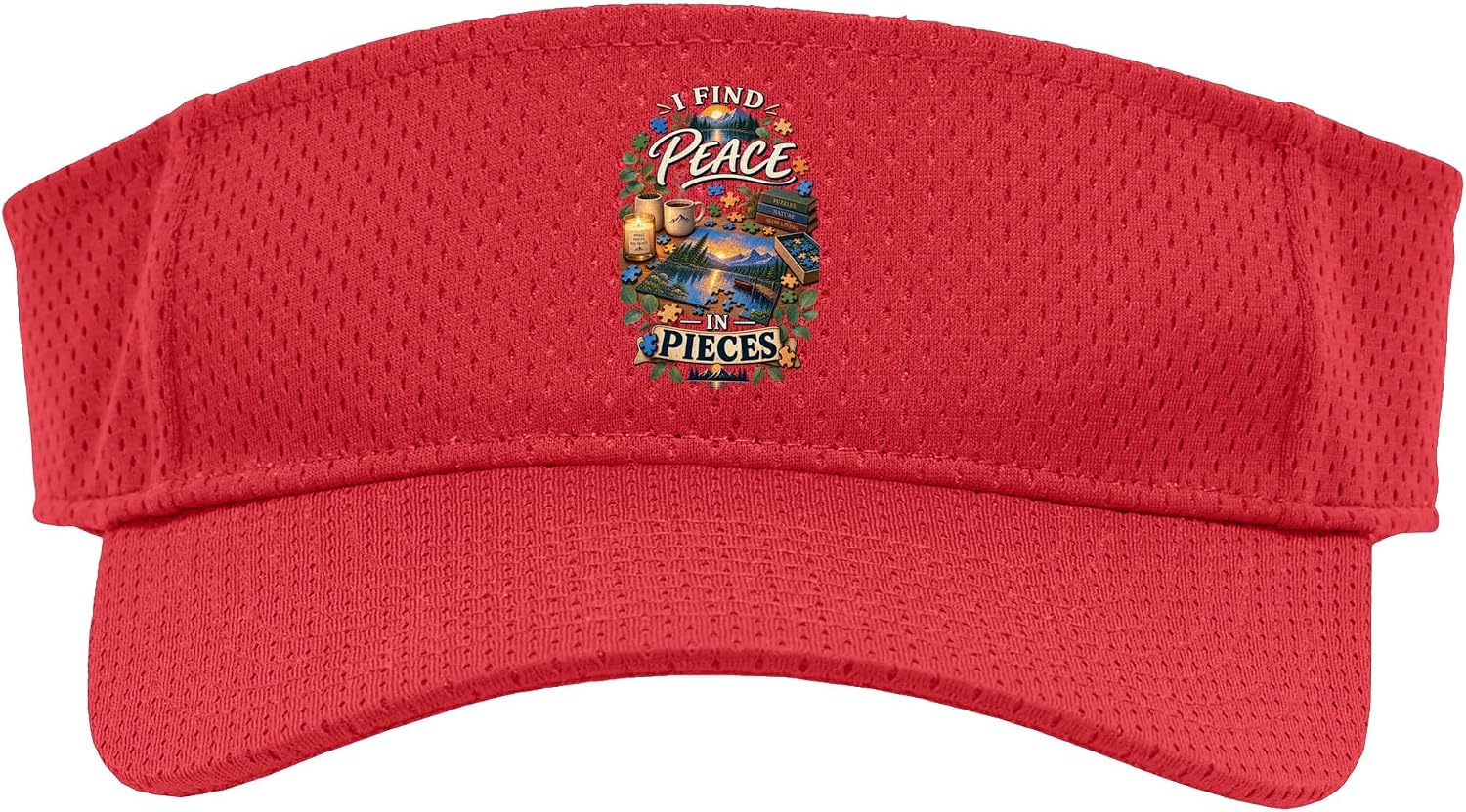 I Find Peace in Pieces Puzzler Puzzle Shirt Sport Sun Visor