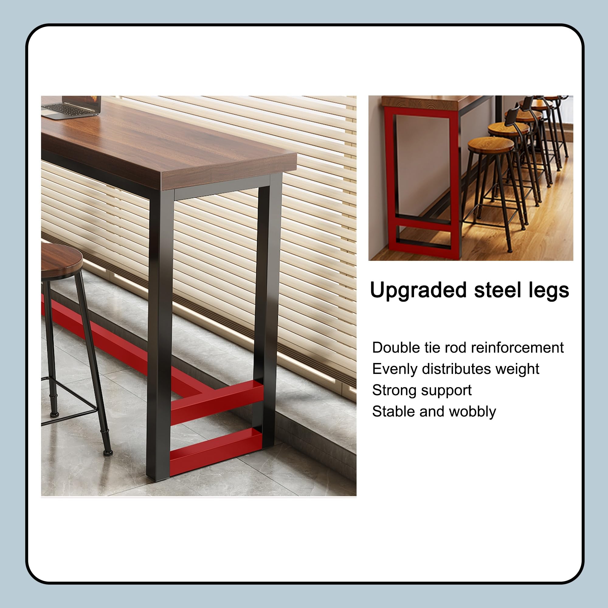 WXZXWXZX Long Narrow Bar High Top Table Counter Height Dining