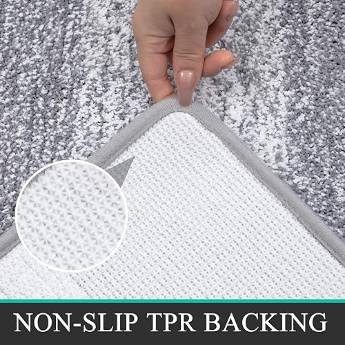 Miniatura 5 de Pauwer Juego de alfombras de baño de 3 piezas, absorbentes para baño, antideslizantes, alfombras de baño de microfibra peludas, lavables a máquina