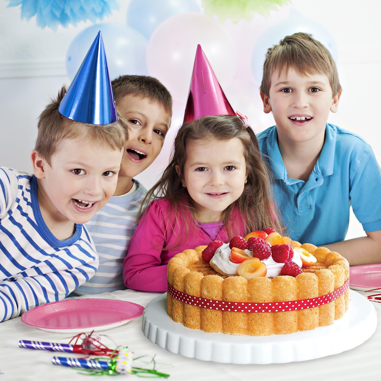 Charlotte Cake Pan de silicona de 10 pulgadas, molde redondo antiadherente de silicona para hornear, moldes redondos de silicona para tarta de queso, tarta de tartas de brownie y fresas 6