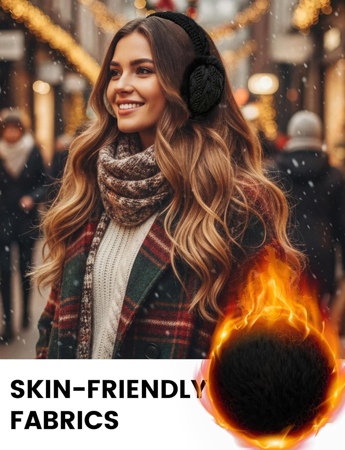 Buauty Earmuffs Knit Furry Ear Warmer for Women Men in Winter Cold Weather, Soft Comfortable Fuzzy Warm Ear Covers - Image 6