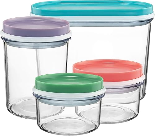 Southern Homewares Contenedores apilables para almacenamiento de alimentos, juego de 4, organizadores de despensa de plástico para almacenamiento de