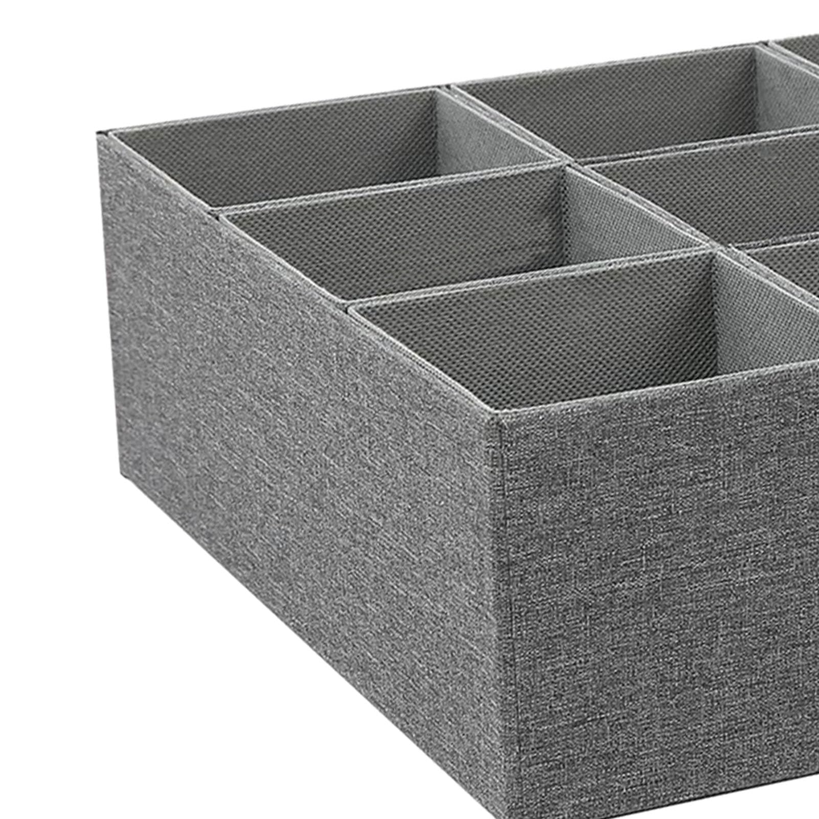 Pssopp Divisori per Cassetti, Organizzatori per Cassetti Scatola Portaoggetti in Tessuto per Biancheria Intima, Calzini, Fazzoletti, Cravatte, Cinture, Divisori per per Vestiti per Bambini, (GREY)