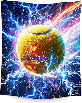 Kids Blanket for Boys Tennis Blanket Gifts - 50" x 60" Soft Fleece Throw with Lightning Design