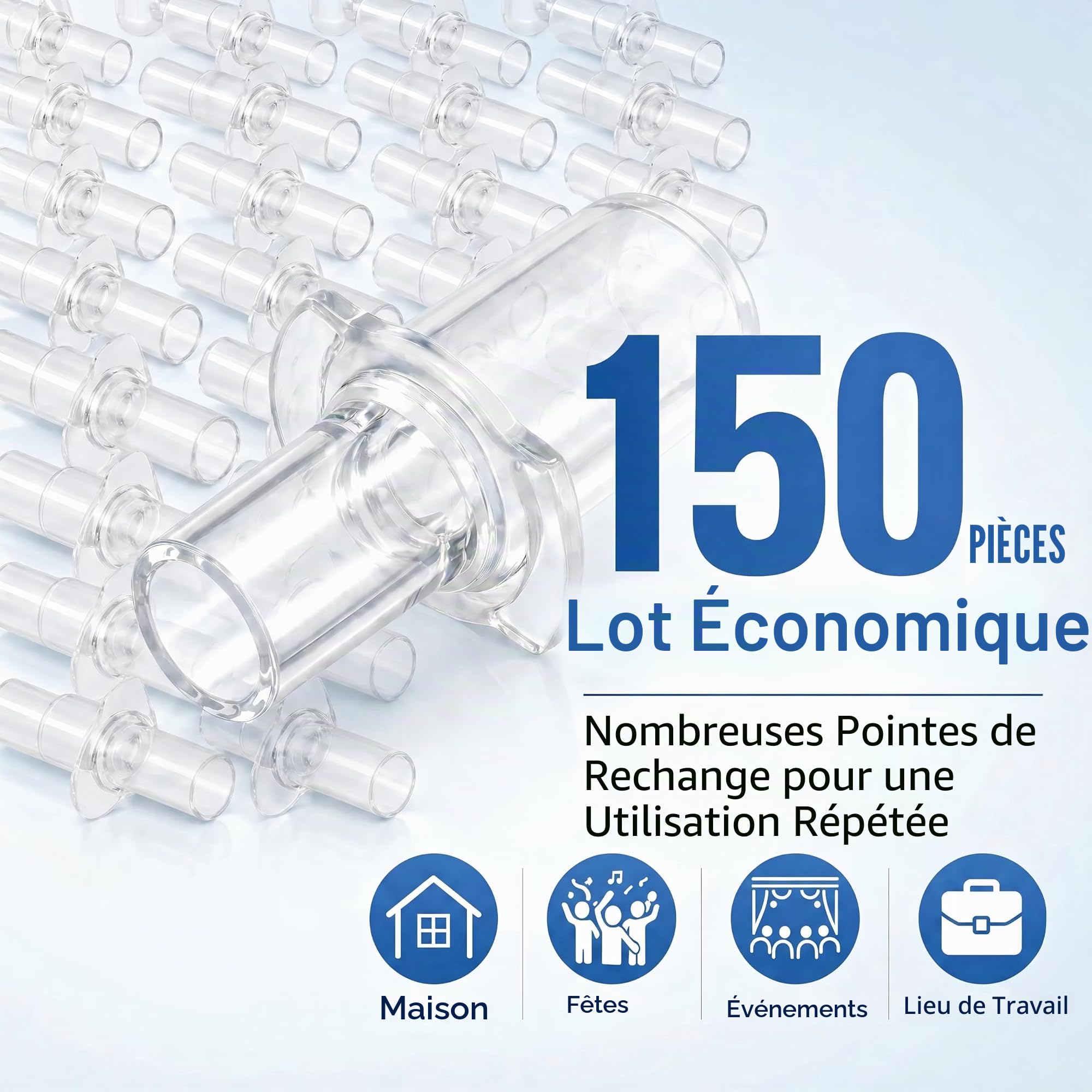 Lot de 150 embouts pour éthylotest AF*-33, ACE*A, Q, One Black, X, DA*7100, tubes de soufflage de rechange jetables, accessoires universels de haute précision, emballage individuel portable