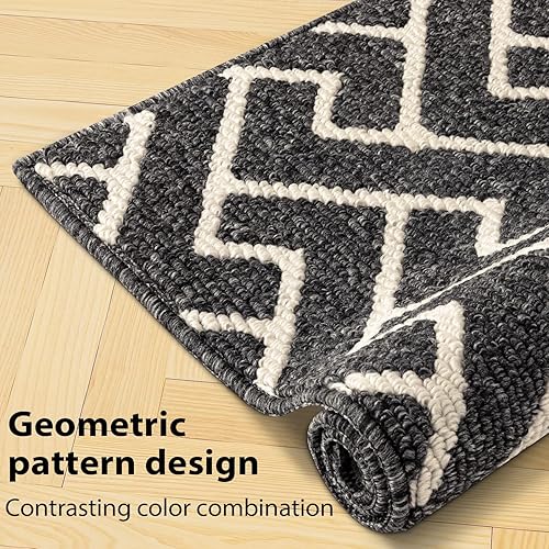 Miniatura 6 de Juego de 2 alfombras de cocina coloridas antideslizantes para suelos gruesos, estilo marroquí, alfombra de pasillo para pasillos, entrada,