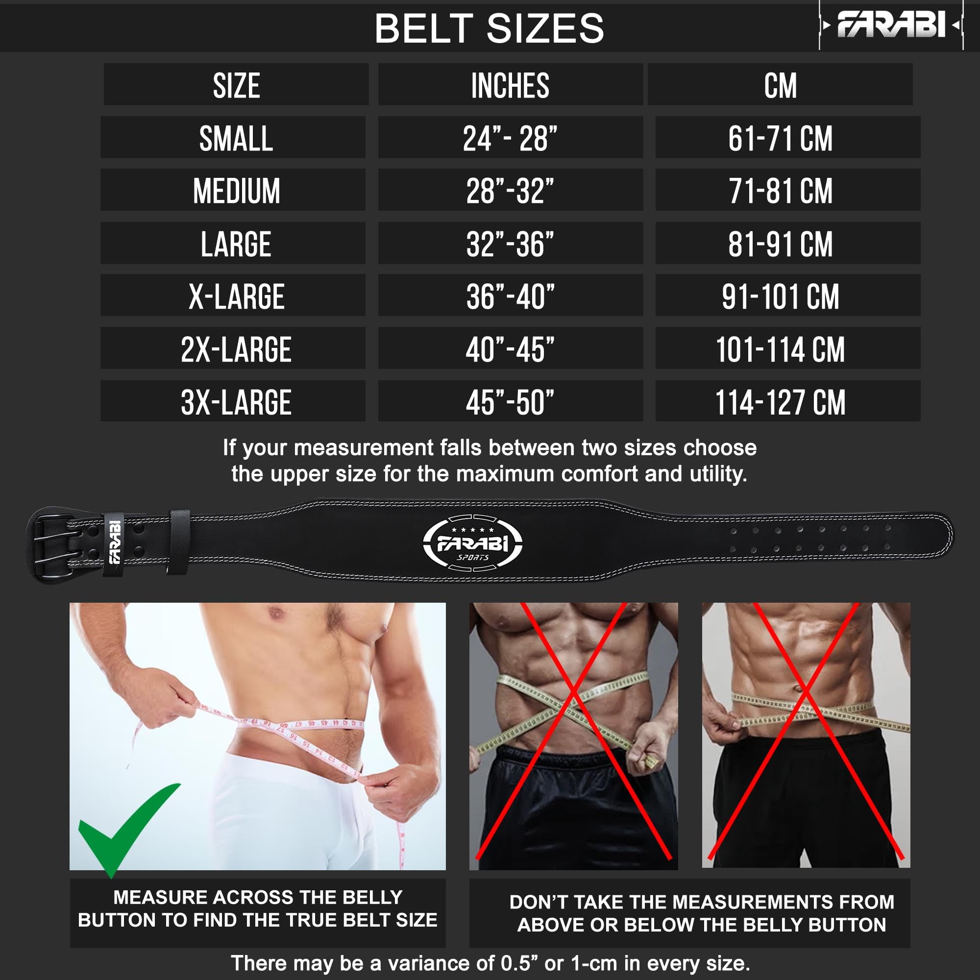 Farabi Sports ceinture musculation 100% cuir véritable ceinture leste musculation 4" de large pour hommes et femmes ceinture de musculation