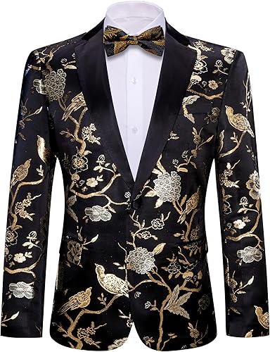 Barry.Wang Blazer para hombre, abrigo deportivo de cachemira, chaqueta de traje ligero, esmoquin regular, flores, Mardi Gras, regalo de carnaval