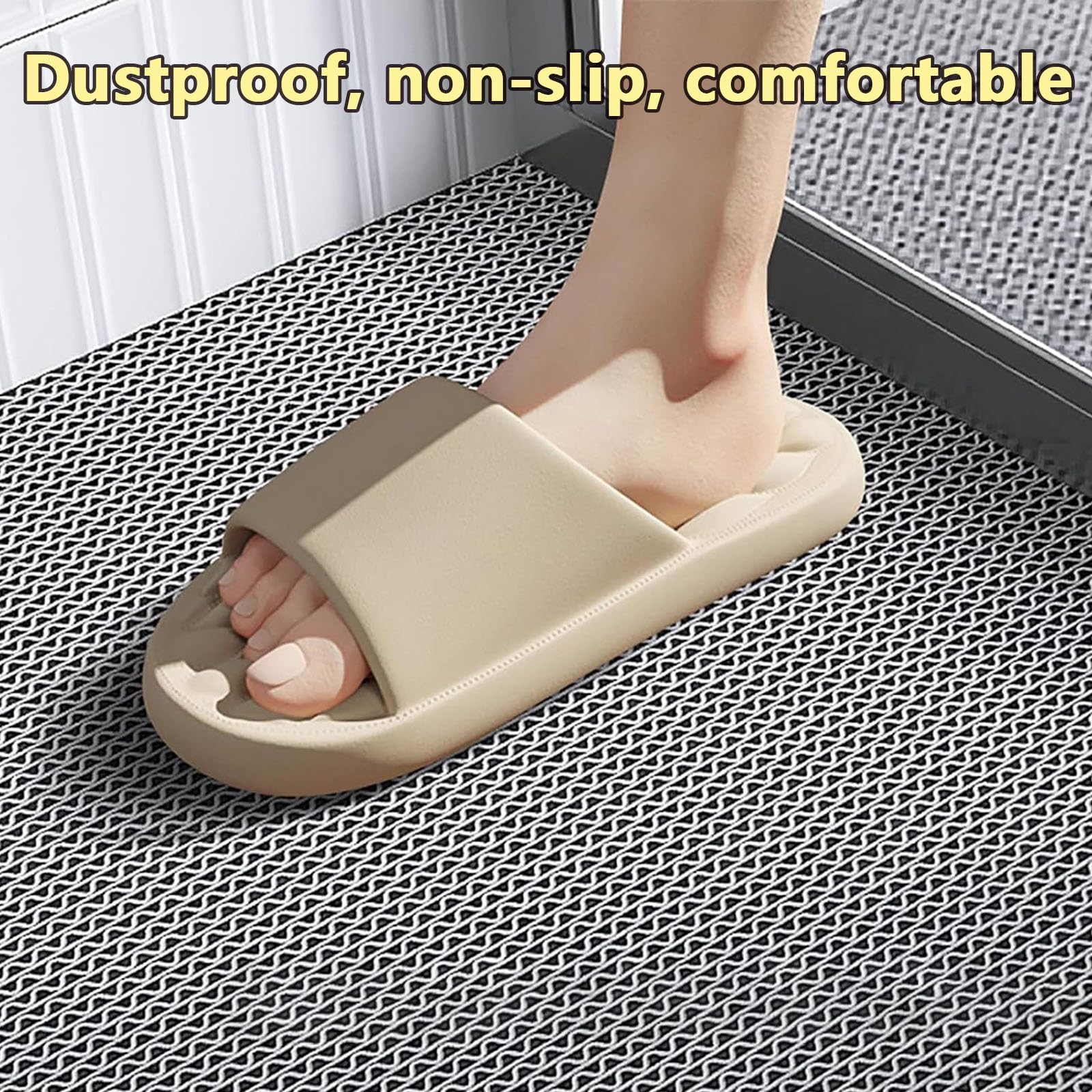 Tappeto Anti-Slip Impermeabile DRENANTE | Pedana in Plastica, Gomma, PVC Tappetino Antiscivolo Multiuso, su Misura | Sauna - Docce - per Piscina, Garage, Bagno, Cucina(Gray,90x100x0.45cm)