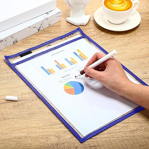 Vista 73 de Nezyo Bolsillos de borrado en seco, soportes de plástico para boletos de trabajo, bolsillos para pedidos, fundas transparentes, carpetas de boletos