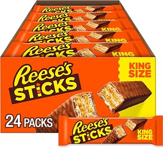 STICKS Milk Chocolate Peanut Butter Wafer King Size, Candy Packs, 3 oz (24 Count)