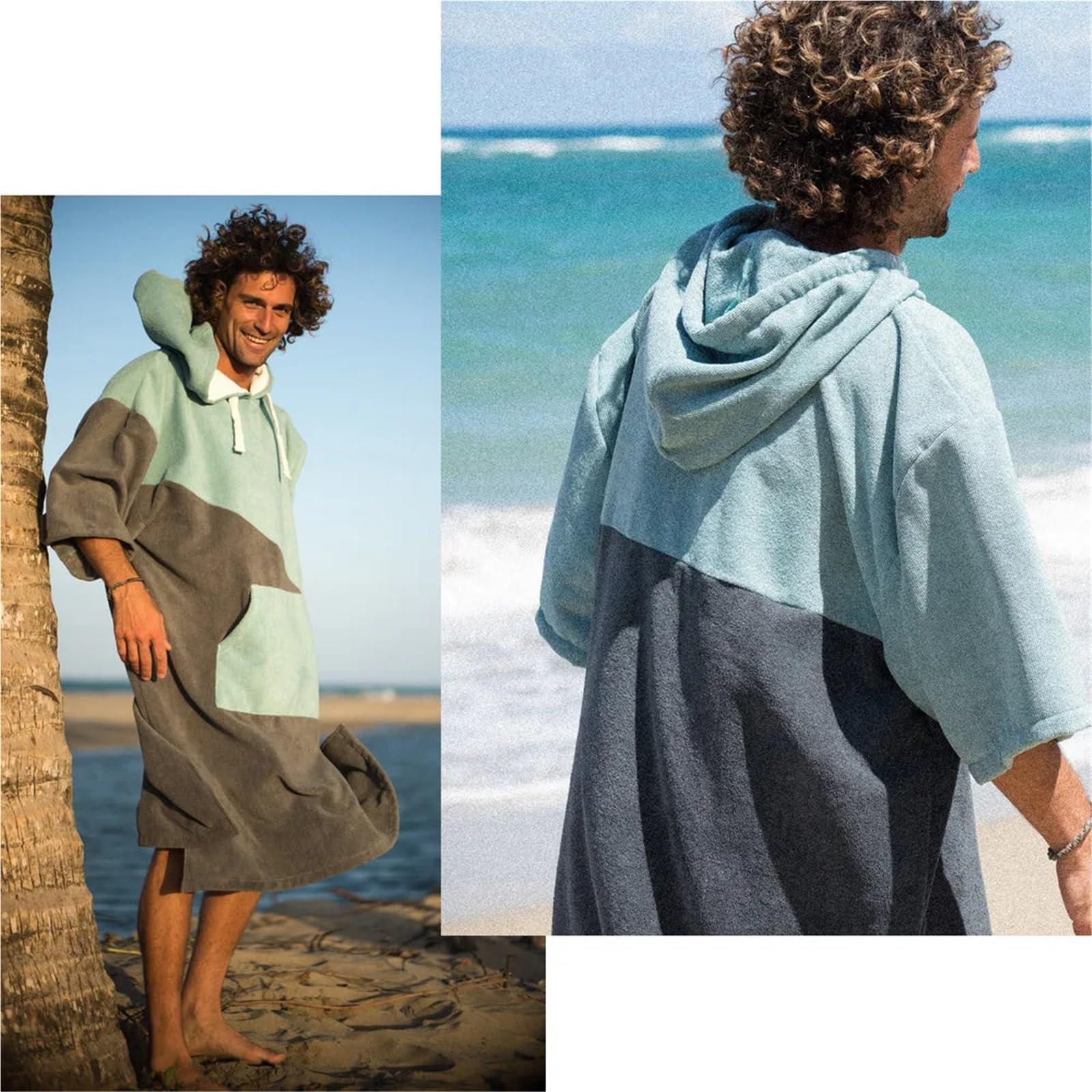 Albornoz con Capucha for Nadar y bucear, Grueso cambiante, Poncho for Mantener el Calor, Toalla de Microfibra, Resistente al Viento Poncho de Playa(Dark Blue 1)
