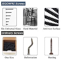 Vista 5 de #8 Kit de surtido de tornillos de cabeza de cercha modificados negros, 132 piezas, Phillips Drive, tornillos de madera, tornillos, surtido