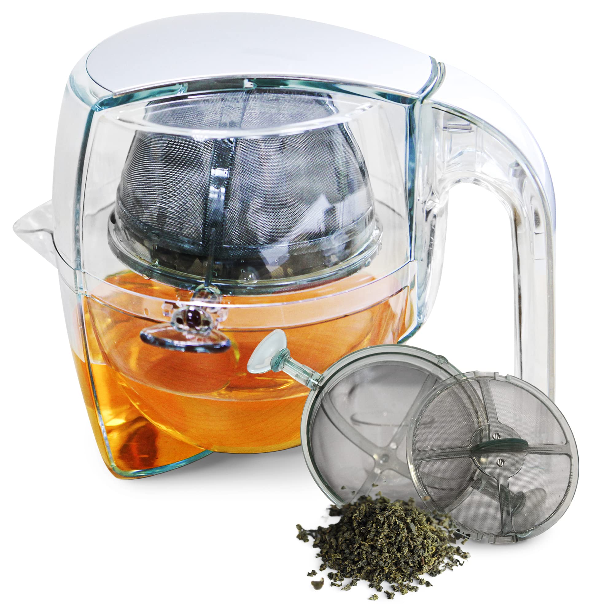 Photo 1 of Clear Tea Pot With Infuser, Perfect Tea Pots For Loose Tea, Small Teapot Diffuser, Clear Tea Pot with Stainless Steel Strainer Filter, Tea Infuser Pot with Rotatory Infuser 23 oz