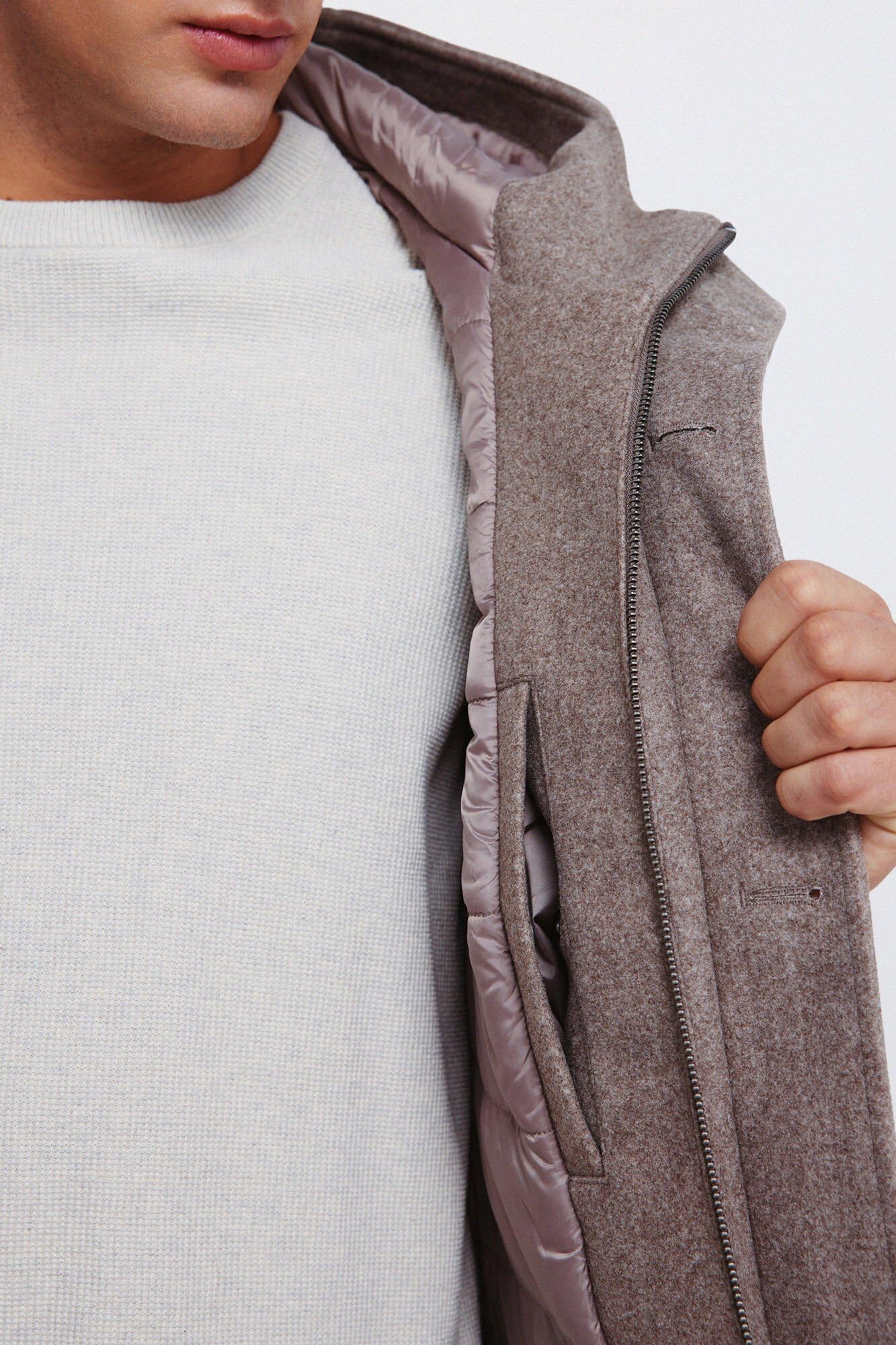SPRINGFIELD Woolen Effect Parka Parka De Lana Hombre